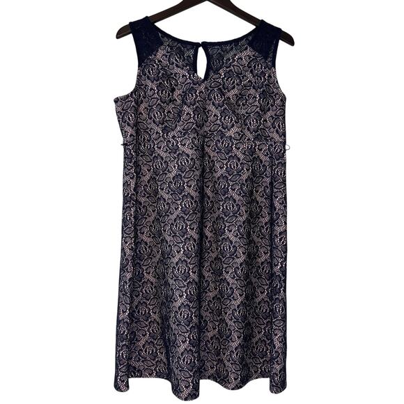 Motherhood Maternity Gender Reveal Dress Women's Large Pink Blue Lace Ribbon NWT - Picture 1 of 12